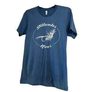 Stillwater River Montana Fly Fishing Small Tshirt Unisex Tee Short Sleeve Shirt